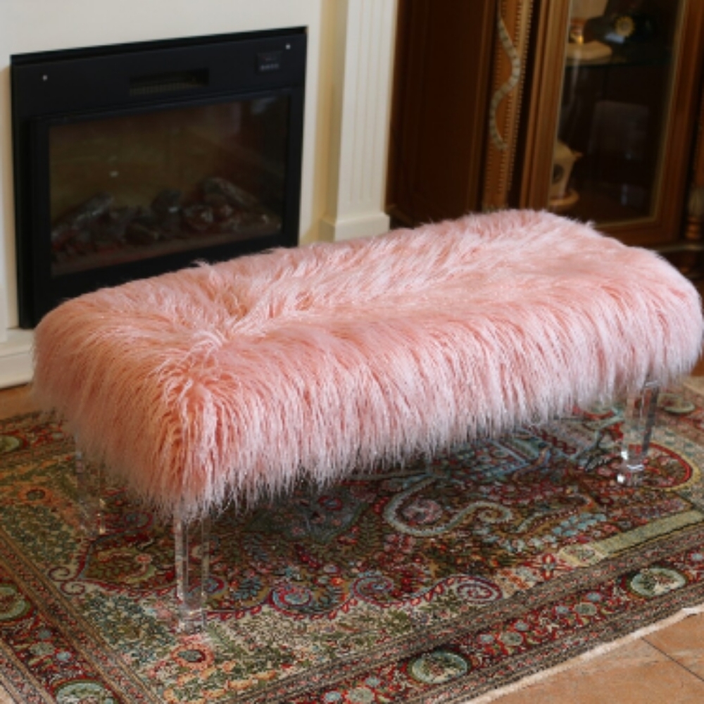 Fur acrylic bench